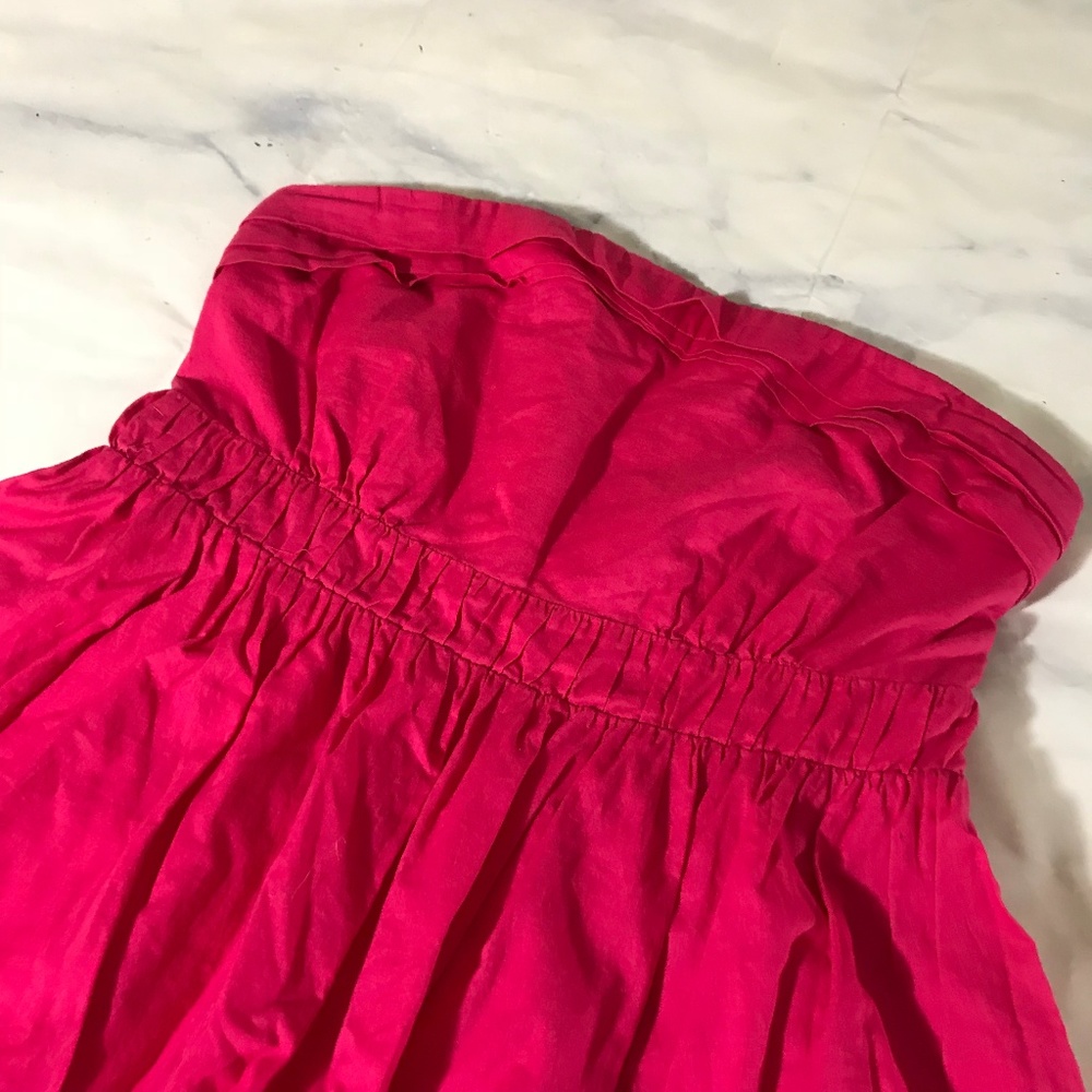 Anthropologie Maeve Hot Pink Strapless Dress - Picture 3 of 7